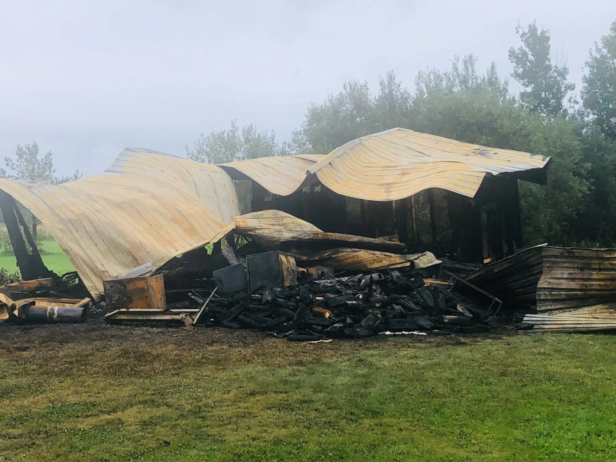 An early morning fire, Sept. 14, destroys a house on Cape Road in Newburg. (Jim Dumville photo)