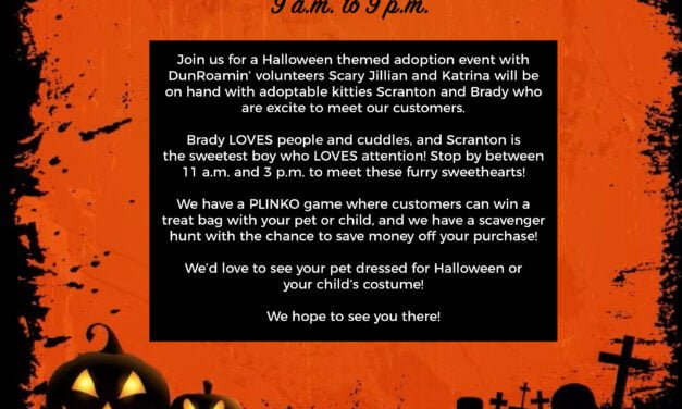 Join the staff at PetValu Woodstock for a special Halloween themed adoption event today, Oct. 28