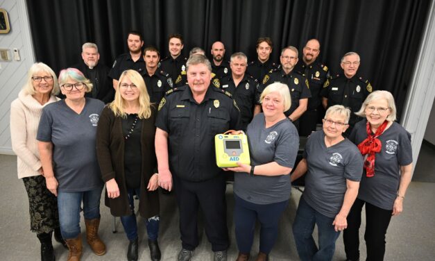 Canterbury Fire Department Ladies Auxiliary presents firefighters with AED