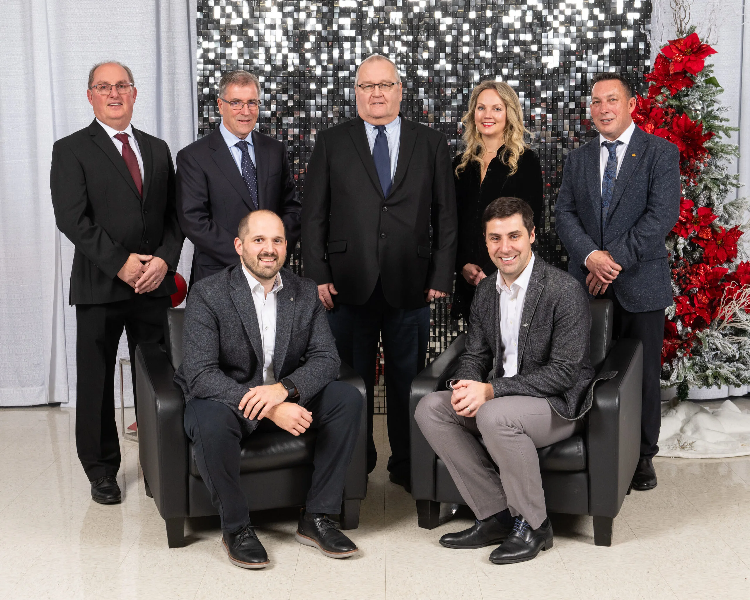 Peter DeMerchant celebrated 50 years of service. Back row: Brian Ruff, Stephen McCain, Peter DeMerchant, Victoria Gibson, Kevin Perkins. Seated: Peter West, Brian McCain. (Submitted photo)