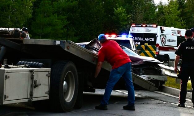 Car and dump truck collide during morning commute in Woodstock