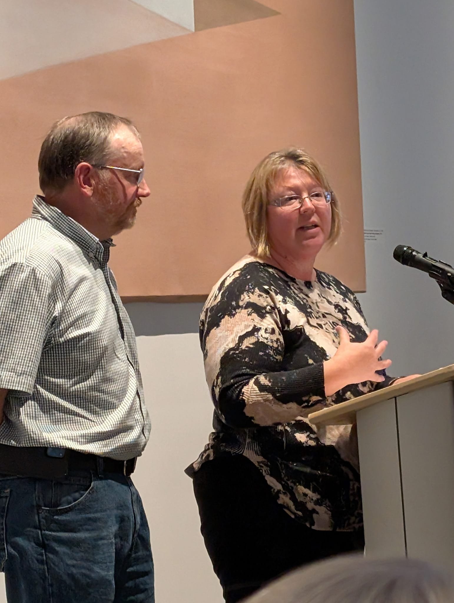 Darcy and Mark Culberson accept the NBCC Alumni Award at the Beaverbrook Art Gallery on Oct. 22. (Submitted photo)