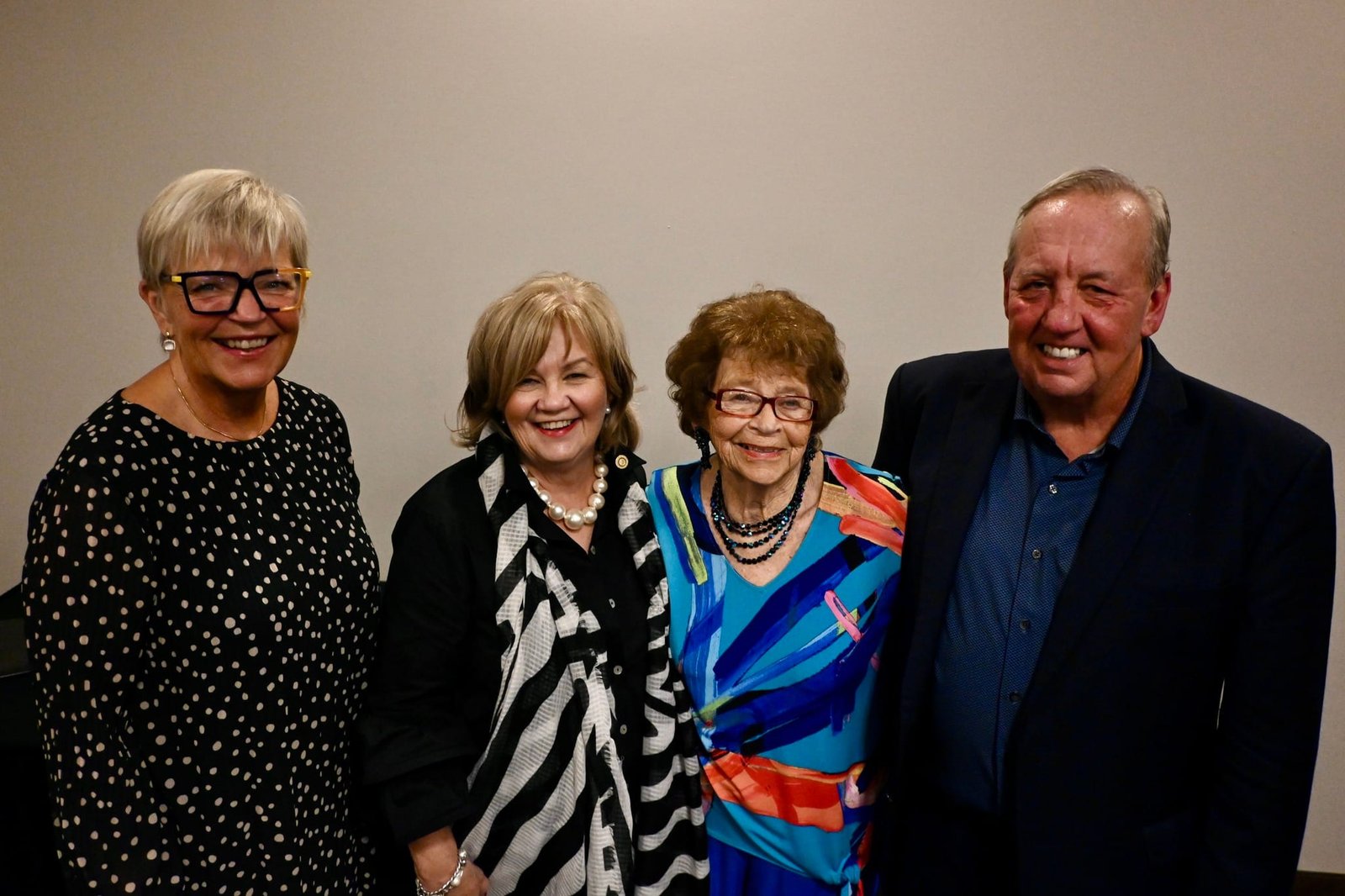 The four recipients of the Paul Harris Fellowships as presented by the Woodstock Rotary Club are, from left, Gloria Yachyshen, Kippy Taylor, Marg Beattie, and Wes Corey. (Theresa Blackburn photo)