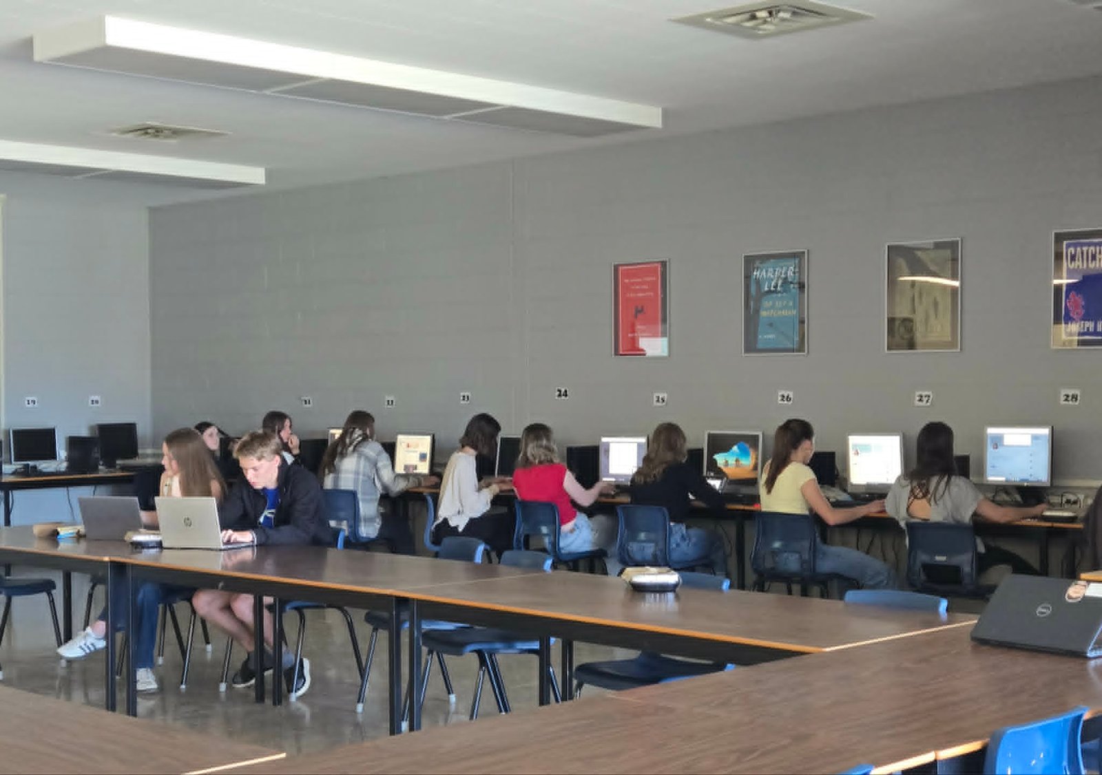 Carleton North High School students work on developing their LinkedIn profiles during the Kyndryl career development workshop. (Sandra Hanson photo)