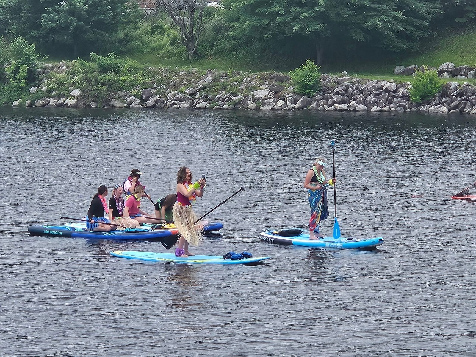 Some of the day’s festivities included the Hawaiian paddle board parade. (Connor Barry photo)