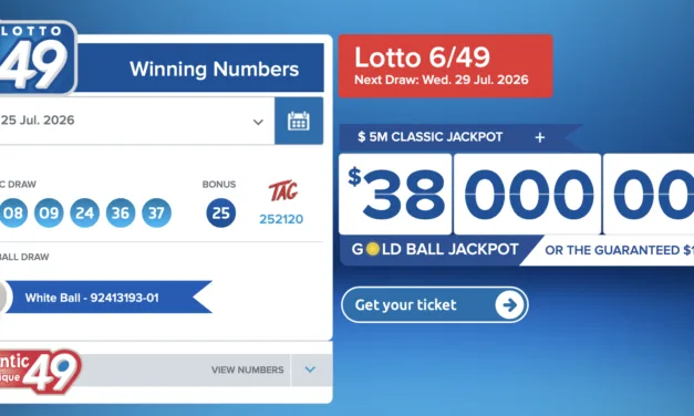 Lucky $1M Lotto 6/49 ticket sold in Carleton County
