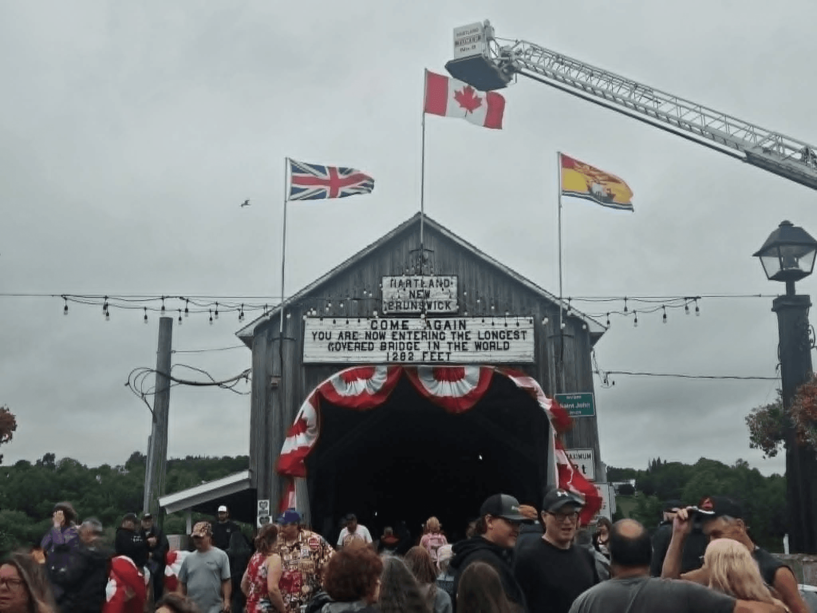 The bridge itself was packed to the gills and had frequent foot traffic throughout the day. (Connor Barry photo)