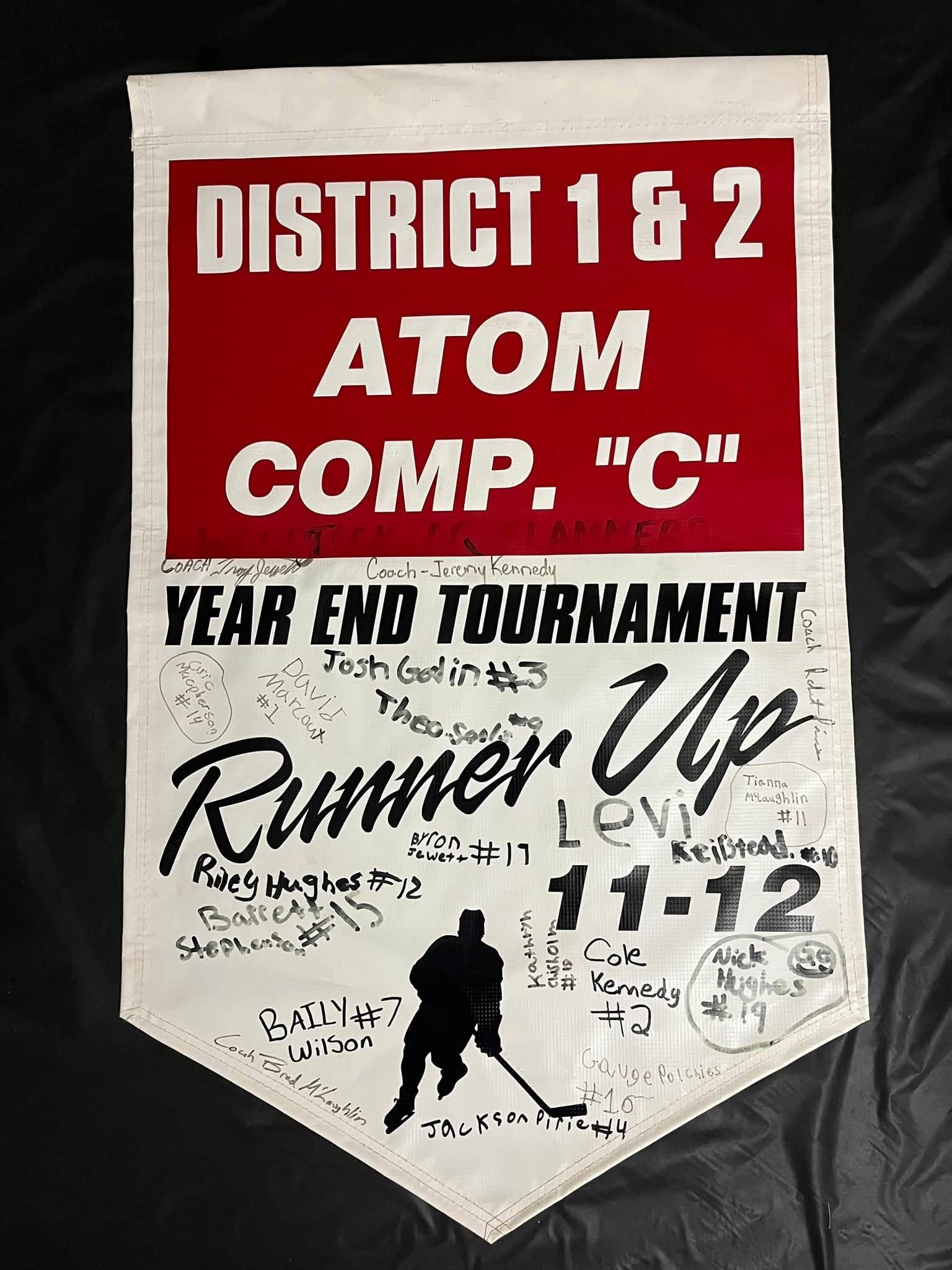 One of the banners that the Woodstock Minor Hockey Association is auctioning off. (Facebook screenshot)