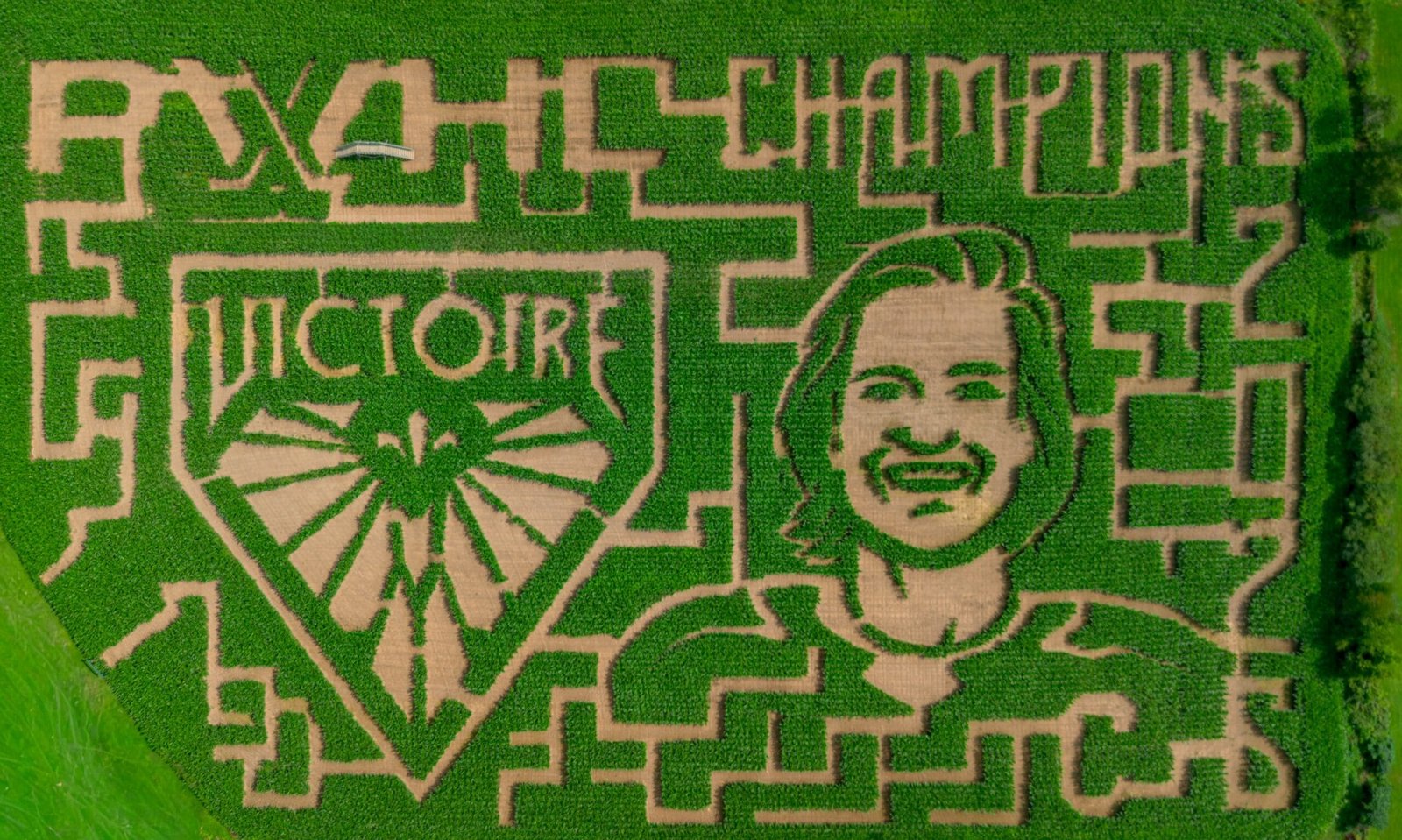Montréal’s Marie‑Philip Poulin is featured in the Hunter Brothers Farm’s 26th annual corn maze. The design celebrates women’s hockey. (Submitted photo)
