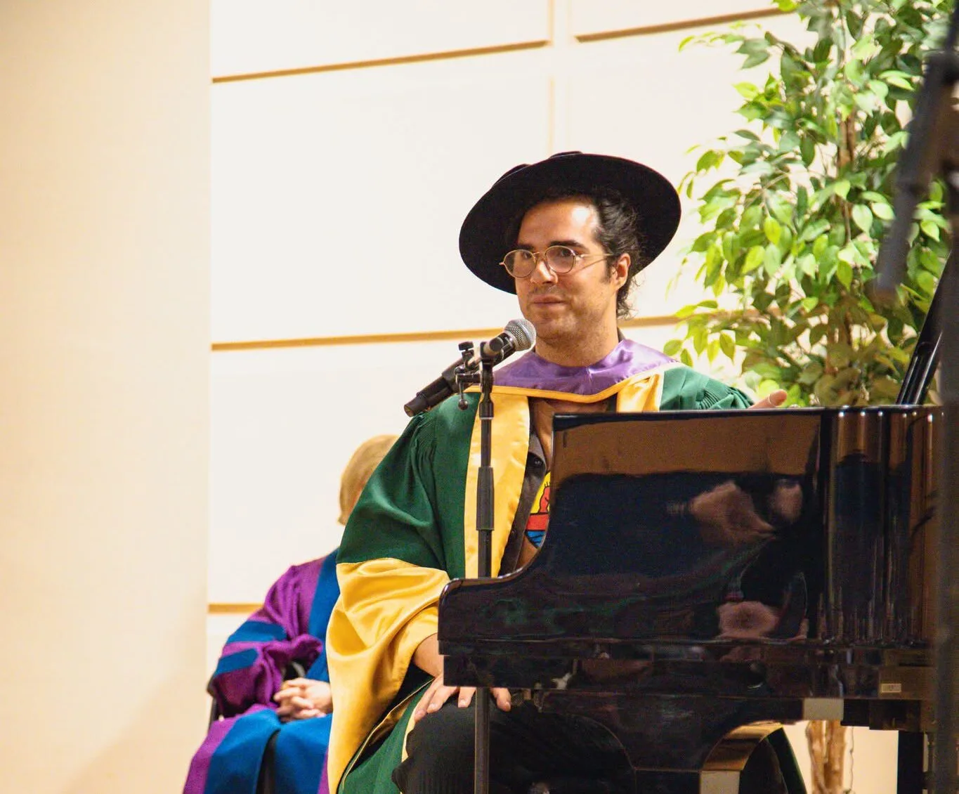 In a special ceremony at St. Thomas University on Sept. 8, Neqotkuk artist Jeremy Dutcher was awarded an honorary degree. (STU photo)