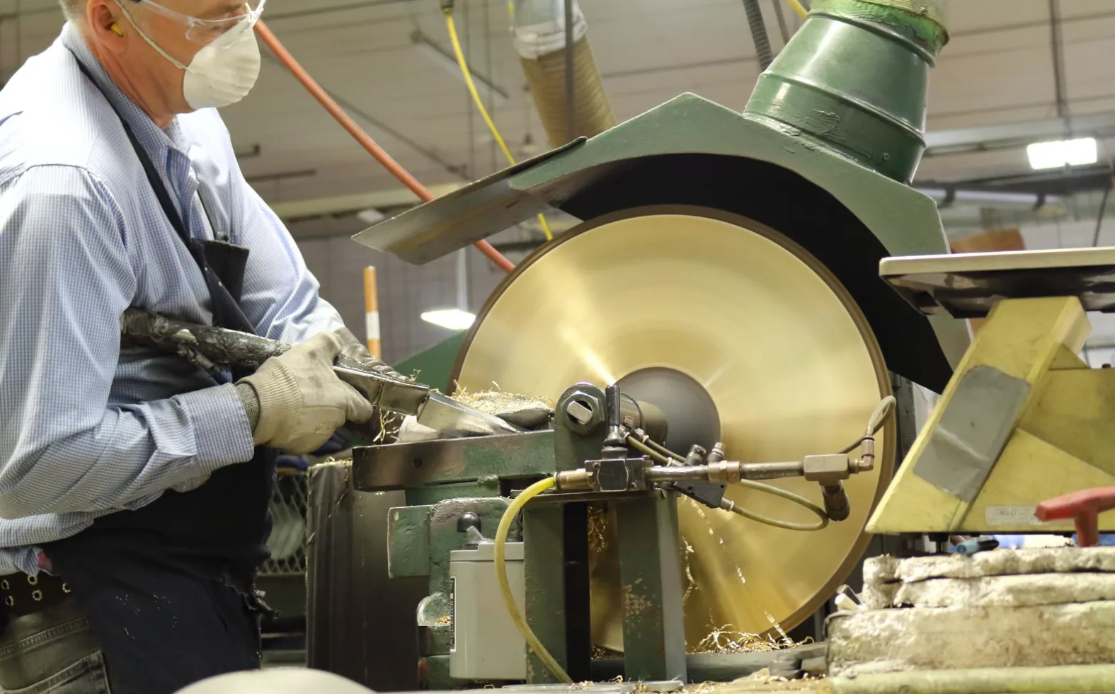 The lathe at Sabian is one of the positions being hired for. (Submitted photo)