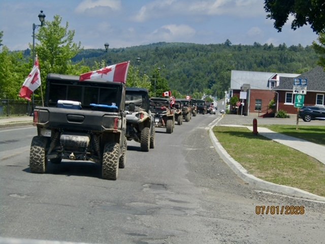 Local ATV enthusiasts took a trip to Victoria County on Canada Day welcomed some Americans along for the ride. (Linda McHatten photo)